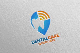 Dental Logo, Dentist Stomatology Tooth with Wifi Design