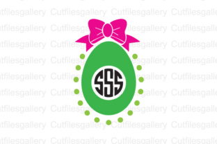 Easter Eggs Bow Monogram Cut File