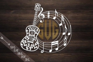 Guitar Circle Monogram: A Creative Design for Every Maker