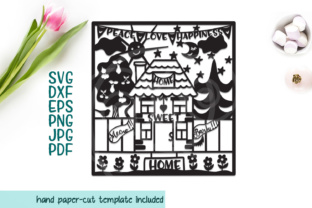 Home Sweet Home Papercutting Template