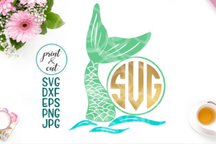 Mermaid Monogram, Mermaid Tail, Mermaid, Monogram, Fish, Fish Tail, Birthday, Girl, Papercutting Vinyl Template